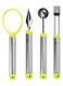 4 Pcs Melon Baller Scoop Set, Professional Stainless Steel Watermelon Knife Fruit Carving Tool Set, Fruit Scooper Seed Remover Melon Baller Carving Knife Double Sided Melon Baller