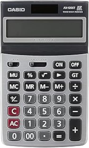 Casio AX-120ST Value Series - Desk Top/Compact Desk Type Calculator, 0.17 kilograms