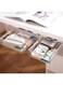 2 Pack Under Desk Drawer, Self-Adhesive Slide Out Organizer Tray, Plastic Stick On Table Hidden Attachable Drawer Tray for Office Home School Kitchen
