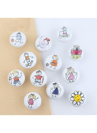 Cabinet Door Knobs,Handles For Dresser Drawers,38mm Round Ceramic Drawer Pull Handle,Cute Kitchen Cabinet Cupboard Drawer Door Knobs Set,Door Furniture Cabinet Knobs For Kids Children Bedroom Home