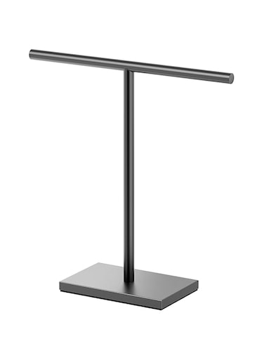 Gatco 1444Mx Modern T-Shape Rectangle Base Freestanding Countertop Towel Holder, Matte Black