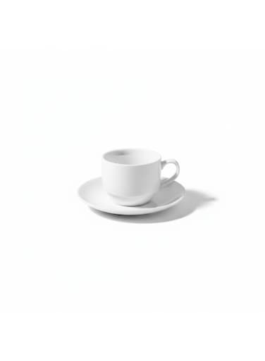 Elegant White Ceramic Cup &amp; Saucer Set - Premium Porcelain Tea Coffee Serving