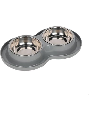 Pawsitiv Anti-Spill Dinner Set Bowls - Small - Grey160ml + 160ml
