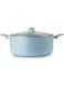 WILSON Oak Large Casserole with Lid and Marble Coating, Soft Touch Handle, Stew Pot Suitable for Gas, Electric, and Ceramic Stove Dutch Oven - 32cm &ndash; Blue