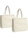 JILLMO Canvas shopping bag 2 pack White