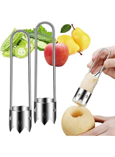 Red Bell Pepper Seed Corer, 2025 Upgraded Stainless Steel Fruit Corer Red Bell Peppers Cutter Pepper Seed Remover Tool, Bell Pepper Corer Tool for Vegetables Fruit Corer Kitchen Gadget (2pc)