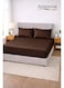 3-Piece Striped Microfiber Fitted Sheet Set Super King 200x200cm &acirc;&euro;&ldquo; Soft Elastic Deep Pocket 17cm Bedsheet with 2 Pillowcases 50x70cm, Chocolate Brown Microfiber Chocolate Brown 200x200+17cm