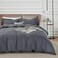 Luxury 3 Piece Duvet Cover Set - 100% Cotton, Grey, 180 x 200cm