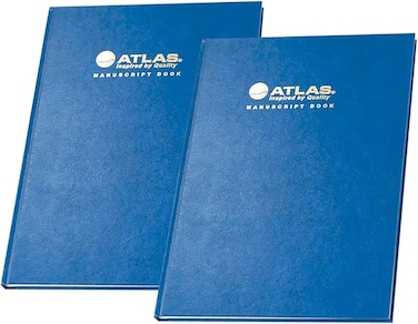 Atlas Manuscript bk A5 70gsm 3QR, Blue, AS-MBA537111, Manuscript Book