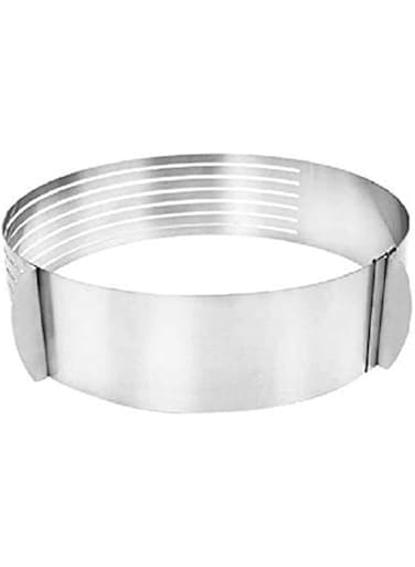 Dubai Gallery 7 Layer Adjustable Diameter Stainless Steel Cake Slicer Silver 30Cm