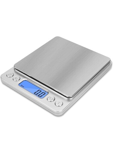 JENABOM Food Weighing Scales for Kitchen Accurate Electronic Cooking Baking Scales, Digital Kitchen Scale, Stainless Steel Platform Auto-Off Ultra Slim 0.1g-3Kg Food Scales