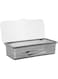 TOPBATHY Flatware Plastic Tray with Lid Kitchen Cutlery and Utensil Drawer Organizer Silverware Countertop Storage Container (Black)