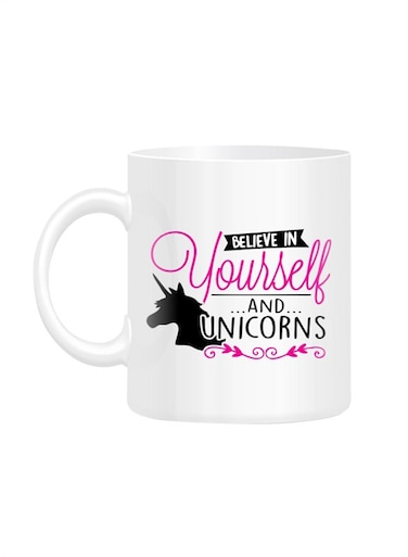 Styles Believe In Yourself &amp; Unicorn Printed Mug White