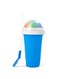 SYOSI Slushy Maker Ice Cup, Travel Portable Double Layer Silica Cup Pinch Cup Hot Summer Cooler Smoothie Silicon Cup Pinch into Ice Children's Adult Slushy Ice Cup
