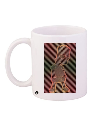 Simpsons Printed Coffee Mug White/Pink/Green