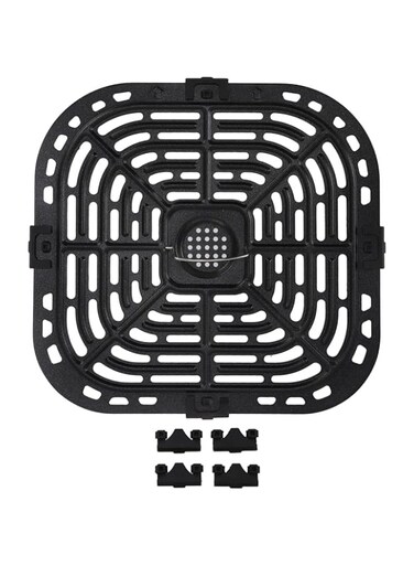 Air Fryer Replacement Grill Pan, Non-Stick Coating Crisper Plate Tray Air Fryer Rack with Rubber Bumpers, Air Fryer Replacement Parts, Dishwasher, BPA