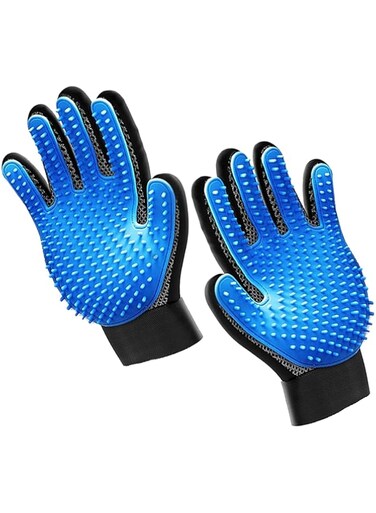 Duomama Deshedding Pet Grooming Gloves for Clean &amp; Easy Hair Removal   Gentle Mitt for Dogs, Cats, Rabbits &amp; Horses   Long/Short/Curly Hair   Mess-Free Pet Hair Removal Gloves