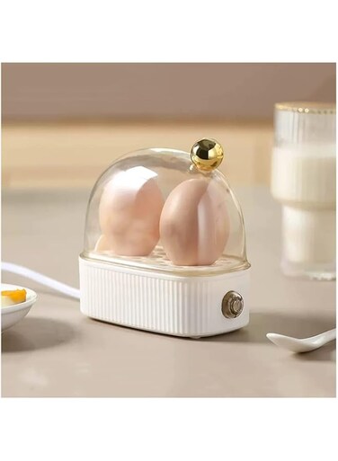 LQZHBDWZ Egg Cooker Small Egg Cooker Multi Function Egg Steamer Dormitory Household Egg Boiler One Person Breakfast Machine Can Cook Two Eggs Electric Egg Boiler (Color : Blanc)