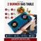 2 Burner LPG Gas Stove with Auto Ignition, Brass Burners, Toughened Glass Top, Blue Finish