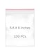100 Pieces 5.6 x 8 inches Clear Zip and Lock Bags - Resealable Plastic Zipper Bags