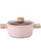 Neoflam Fika Blossom Cooking Pot, 20 cm Size, Sandy Pink