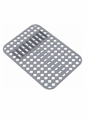 Dish Drying Mats Gray 15.7 11.4 Kitchen Sink Mat and protector DIY Cuttable Holes Sink Pad Accessory Soft Silicone Dish Drying Mats Non Slip Heat Resistant