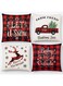 Christmas Pillow Covers 18x18 Set of 4 Red Green Xmas Decorative Throw Pillows Christmas Tree Deer Santa Pillow Cases Home Outdoor Sofa Couch Cushion Covers for Christmas Decorations