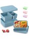 Reusable Silicone Kids Bento Box Lunch, Bento Lunch Box for Kids, Container Leakproof Lunchbox Meal Prep Food Storage Containers with 3 Removable Compartments, Dishwasher Safe/BPA Free/Portion Control