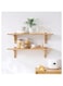 ECVV Bamboo Shelves, Wood Floating Bamboo Wall Storage Shelves, Wall Mounted Shelf Organizer for Living Room, Bedroom, Kitchen, Bathroom, Office 59x22x1.1CM