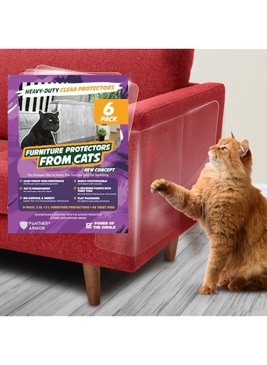Panther Armor Couch Protector for Cats - 6-Pack Cat Scratch Furniture Protector Sheets - Sofa Protector for Cats - Anti Scratch Furniture Protectors from Cats - Couch Corner Protectors for Cats Cover