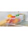 Now &amp; Zen Plastic Storage Container Box with Removable Divider for Kitchen, Fridge or Cupboards - Pull Out Space Saver Organizer Basket for Fruits, Vegetables, Eggs, Drinks, Milk - Clear White