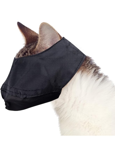 Downtown Pet Supply Cat Muzzle - MEDIUM fits cats 6-12 lbs - BLACK, by Downtown