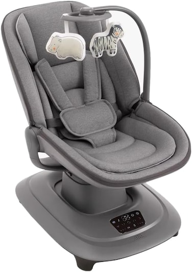 Mastela 360&deg; Rotating Baby Swing Seat with Touch Panel   5 Swing Modes, Timer, App Control, Music &amp; Speed Adjustment   Safety Belt, Washable Mattress, Electric-Powered