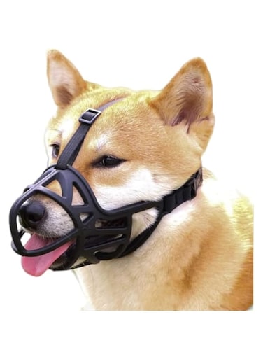 Dog Muzzle, Breathable Basket Muzzle to Prevent Barking, Biting and Chewing, Humane Muzzle for Small, Medium, Large and X-Large Dogs (Black, Large)