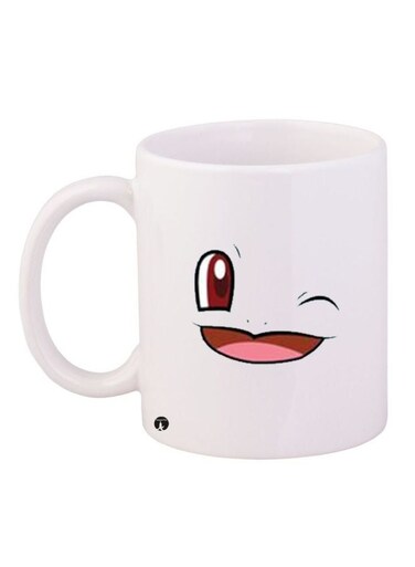 Cartoon Printed Coffee Mug White/Pink 11ounce