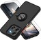 Case for Honor X5B Case Cover With 2Pack Screen Protector Metal Ring Holder Grip Kickstand Car Magnetic Mount Shockproof Matte Hard Back Bumper Case for Honor X5B Black