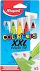 Maped Color Peps XXL Brush Colouring Felt Tip Pens (Pack of 5), Assorted, 844705