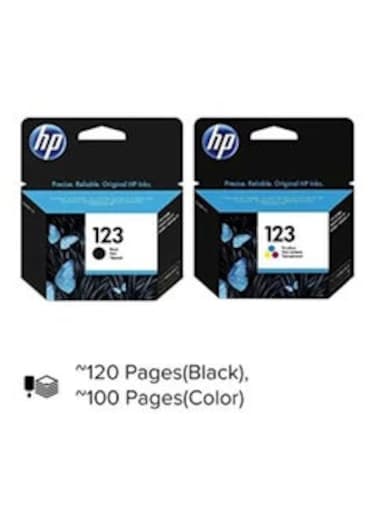 Pack of 2 HP 123 Original Ink Cartridge Set Black &amp; Tri Colour