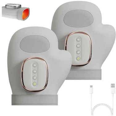 Instant Relief, Hand Air Compression &amp; Heat Therapy Massager, Cordless Hand Massager for Arthritis and Carpal Tunnel, 3 Massage 5 Compression Models (2pcs)