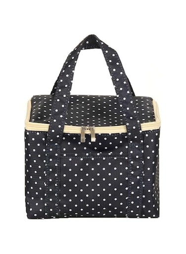 HALAMODO Lunch Bag, Lunch Box for Women Adult Men, Small Leakproof Cute Lunch Tote Large Capacity Reusable Insulated Cooler Lunch Container for Work/Office/Picnic/Travel-Black Polka Dot