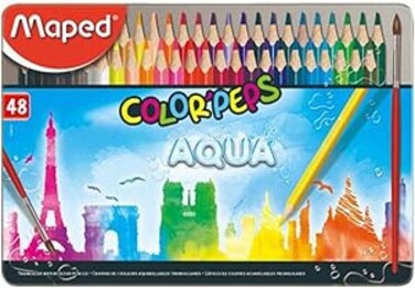Maped Color'Peps Aqua Water Color Pencil Set - Pack of 48