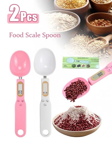 Pcs Food Scale Spoon, Digital Kitchen Scale High Precision Small Scale with Tare Function Weighing and Measuring Dry Liquid Ingredient Milk Tea Flour Medicine 1.1lb/500g(0.1g) 