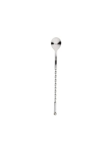11-1/4-Inch Twist Spoon &acirc;&euro;&ldquo; Long Handle Stainless Steel Coffee Mixing Spoon for French Press, Iced Coffee, Cocktails &amp; Layered Drinks   Durable Stirring Tool for Deep Jars, Barista Accessory &amp; Kitchen Utensil