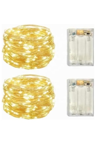 Warm white 10M fairy lights with 100 LEDs, battery-operated &amp; waterproof&mdash;perfect for decor!