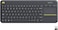 K400 Plus Wireless Livingroom Keyboard with Touchpad for Home Theatre PC Connected to TV, Customizable Multi-Media Keys, Windows, Android, Laptop/Tablet, Arabic Keyboard Black