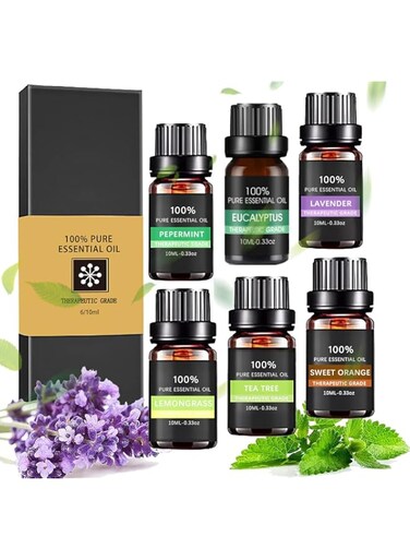 Baeskii Essential Oils 100% Pure Therapeutic Grade Oils kit- Top 6 Aromatherapy Oils Gift Set-6 Pack, 10ML, Valentine Gift for Women Her Girls