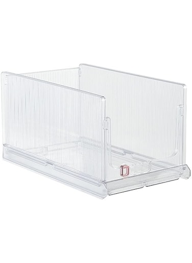 Drawer storage Clear, stackable plastic storage baskets, foldable closet storage bins, bathroom closets, cabinets, office, kitchen, drawer shelves storage containers（1 Pcs）
