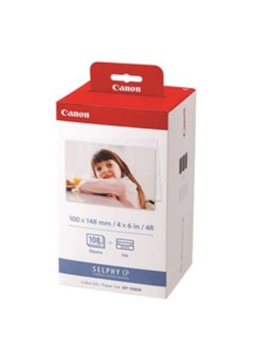 Canon KP-108IN Color Ink Paper Set for Canon Selphy CP910/CP810 Photo Printer, 108 Sheets, White