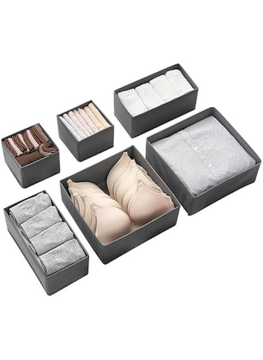 6PCS Drawer Organizer for Clothing Foldable Cloth Drawer Dividers, Washable Closet Organizer and Storage Bins for Clothes Underwear Pants Socks