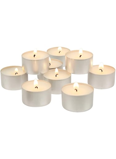 Stonebriar 100 Pack Unscented Tea Light Candles with 6-7 Hour Extended Burn Time